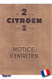 CitroÃ«n 2CV Notice d'emploi 1955 AZ